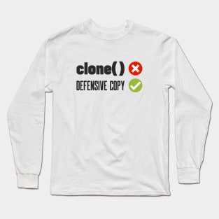 Secure Coding Clone Defensive Copy Long Sleeve T-Shirt